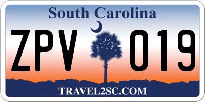 SC license plate ZPV019