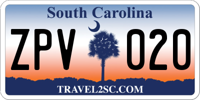 SC license plate ZPV020