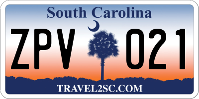 SC license plate ZPV021