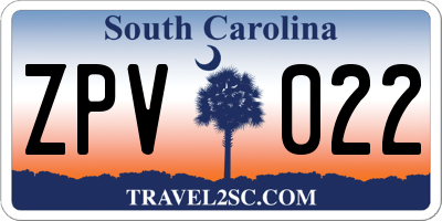 SC license plate ZPV022