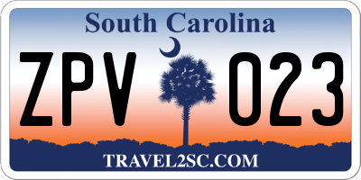 SC license plate ZPV023