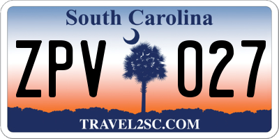 SC license plate ZPV027