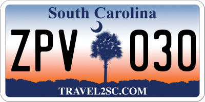 SC license plate ZPV030