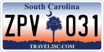 SC license plate ZPV031