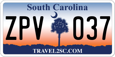 SC license plate ZPV037