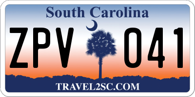 SC license plate ZPV041