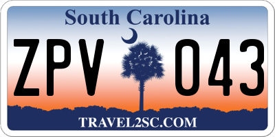 SC license plate ZPV043