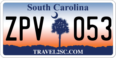 SC license plate ZPV053