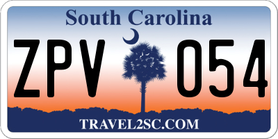 SC license plate ZPV054
