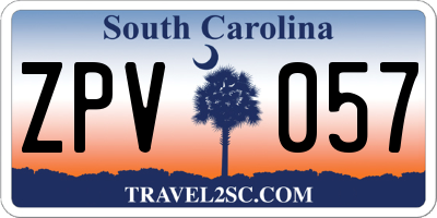 SC license plate ZPV057