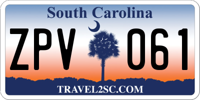 SC license plate ZPV061