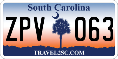 SC license plate ZPV063