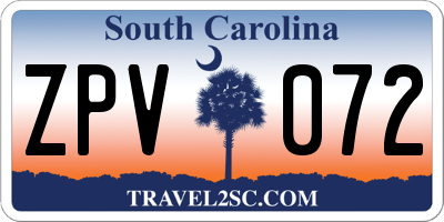 SC license plate ZPV072