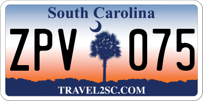 SC license plate ZPV075