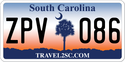 SC license plate ZPV086