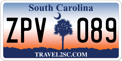 SC license plate ZPV089