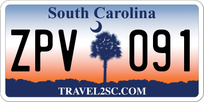 SC license plate ZPV091