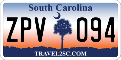 SC license plate ZPV094