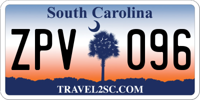 SC license plate ZPV096