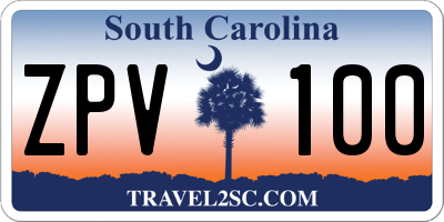 SC license plate ZPV100