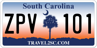 SC license plate ZPV101