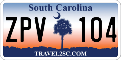 SC license plate ZPV104