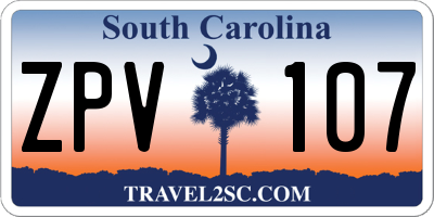 SC license plate ZPV107