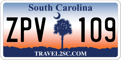 SC license plate ZPV109