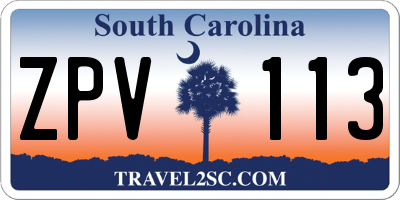 SC license plate ZPV113