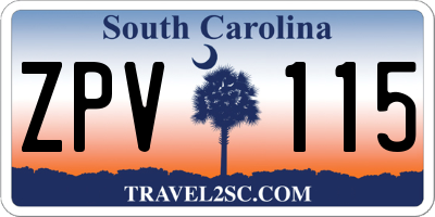 SC license plate ZPV115