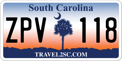 SC license plate ZPV118