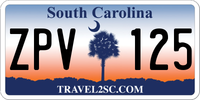 SC license plate ZPV125