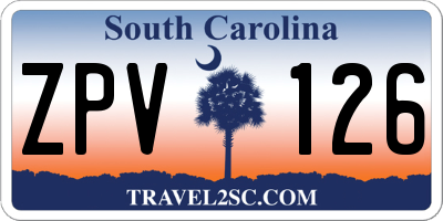 SC license plate ZPV126