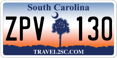 SC license plate ZPV130