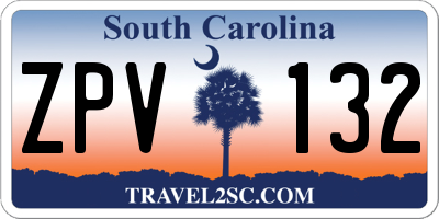SC license plate ZPV132