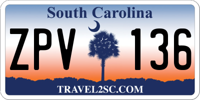 SC license plate ZPV136
