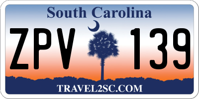 SC license plate ZPV139