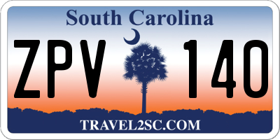 SC license plate ZPV140