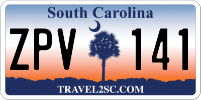 SC license plate ZPV141