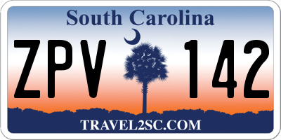 SC license plate ZPV142