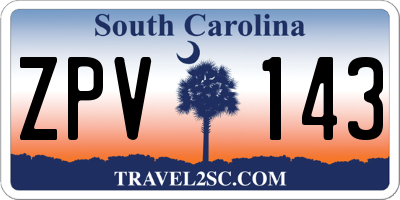 SC license plate ZPV143