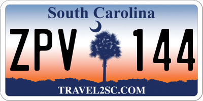 SC license plate ZPV144