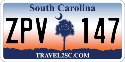 SC license plate ZPV147