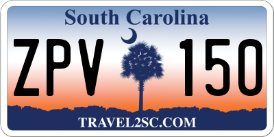 SC license plate ZPV150