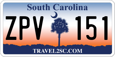 SC license plate ZPV151