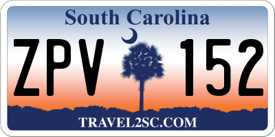 SC license plate ZPV152