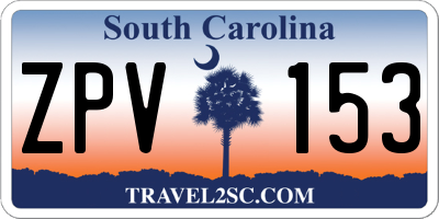 SC license plate ZPV153