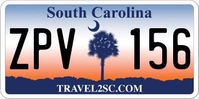SC license plate ZPV156