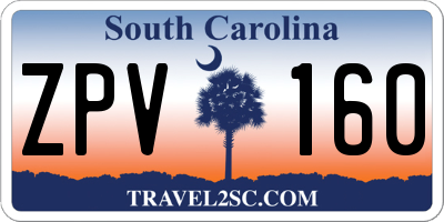 SC license plate ZPV160