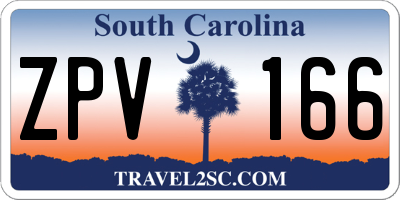 SC license plate ZPV166